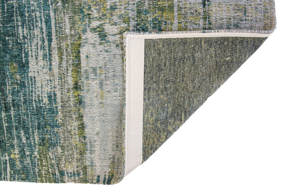 HomeRoots 5' Blue and Green Abstract Area Rug with Non-Skid Backing for Safe and Stylish Home Décor 8' X 11' 548624