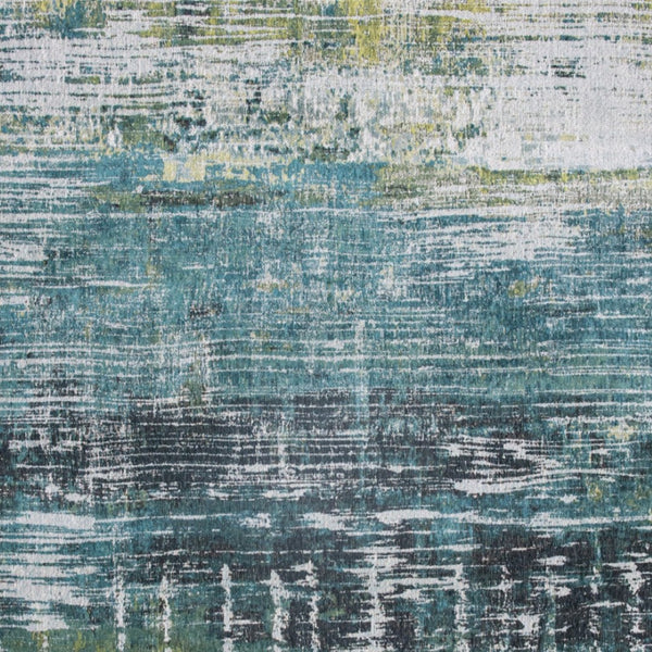 HomeRoots 5' Blue and Green Abstract Area Rug with Non-Skid Backing for Safe and Stylish Home Décor 8' X 11' 548624