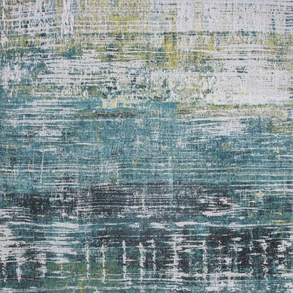 HomeRoots 5' Blue and Green Abstract Area Rug with Non-Skid Backing for Safe and Stylish Home Décor 8' X 11' 548624