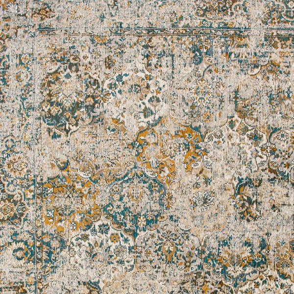 Homeroots 6' X 8' Blue And Green Abstract Non Skid Area Rug  100% Pet 548629