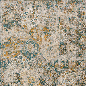 Homeroots 7' X 9' Blue And Green Abstract Non Skid Area Rug  100% Pet 548630