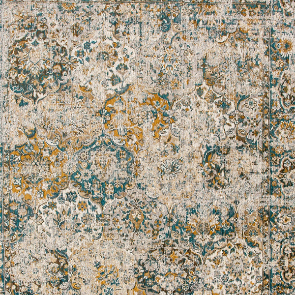 Homeroots 7' X 9' Blue And Green Abstract Non Skid Area Rug  100% Pet 548630