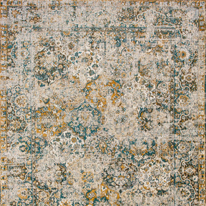 Homeroots 7' X 9' Blue And Green Abstract Non Skid Area Rug  100% Pet 548630