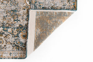 HomeRoots 5' Abstract Area Rug in Blue and Green - Modern Non-Skid Design for High-Traffic Indoor Spaces 8' X 11' 548631
