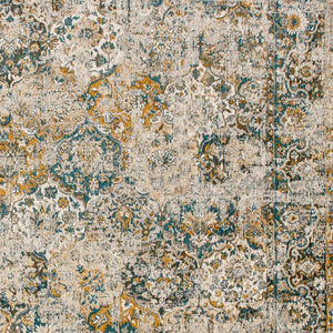 HomeRoots 9' Blue and Green Abstract Non-Skid Area Rug – Stylish, Safe, and Easy to Maintain for High-Traffic Spaces 548632