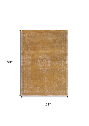 HomeRoots 3' Orange and White Medallion Non-Skid Area Rug – Vibrant, Durable, Perfect for Entryways & Kitchens 3' X 5' 548633