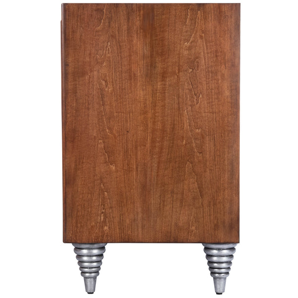 Butler Specialty Shelly Leather & Capiz Shell Inlay Sideboard - Elegant Storage With Distinctive Design & Warmth Medium Brown Gmelina Solids,Maple Veneer,Mdf,Leather,Capiz Shell 5486350-butler