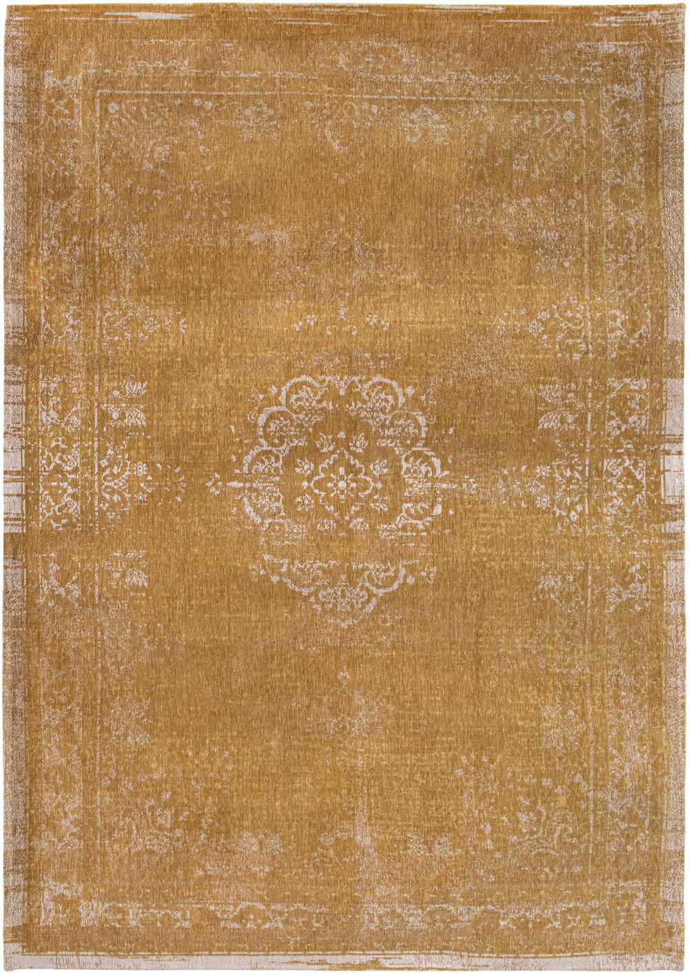 Homeroots 6' X 8' Orange And White Medallion Non Skid Area Rug  100% Pet 548635