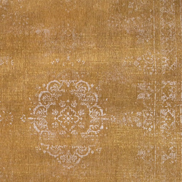 Homeroots 7' X 9' Orange And White Medallion Non Skid Area Rug  100% Pet 548636