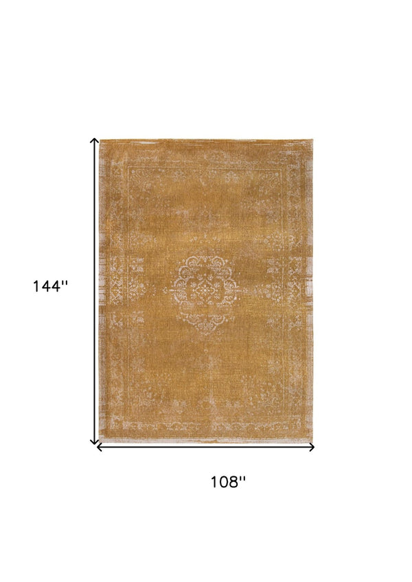 HomeRoots 9' Vibrant Orange and White Medallion Non-Skid Area Rug - Perfect for High-Traffic Spaces & Safety 548638