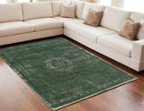 Stylish Gray and Green Medallion Non-Skid Area Rug – Perfect for Walkways and Entrances!