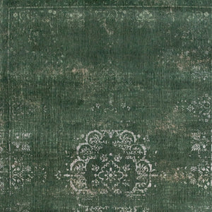 HomeRoots 3' Gray and Green Medallion Non-Skid Area Rug for High-Traffic Spaces - Elegant & Durable Design 7' X 9' 548642