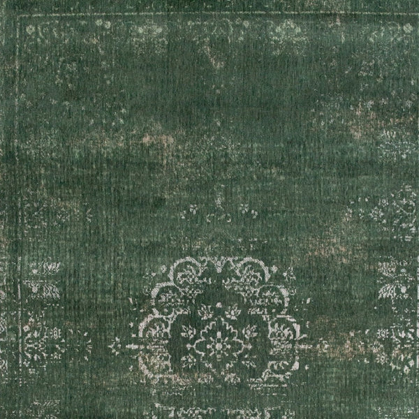 HomeRoots 3' Gray and Green Medallion Non-Skid Area Rug for High-Traffic Spaces - Elegant & Durable Design 7' X 9' 548642