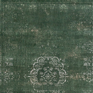 Homeroots 8' X 11' Gray And Green Medallion Non Skid Area Rug  100% Pet 548643