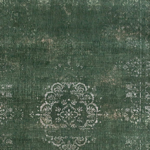 HomeRoots 9' Gray and Green Medallion Non-Skid Area Rug - Elegant, Durable, and Perfect for High-Traffic Spaces! 548644