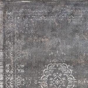 Homeroots 7' X 9' Gray Medallion Non Skid Area Rug  100% Pet 548648