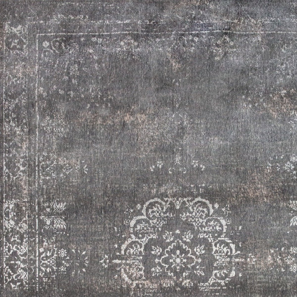 HomeRoots 9' Gray Medallion Non-Skid Area Rug - Elegant, Durable, and Versatile for High-Traffic Spaces! 548650