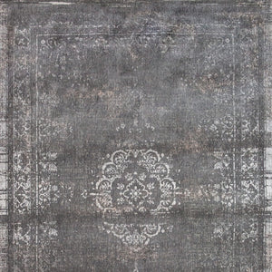 HomeRoots 9' Gray Medallion Non-Skid Area Rug - Elegant, Durable, and Versatile for High-Traffic Spaces! 548650