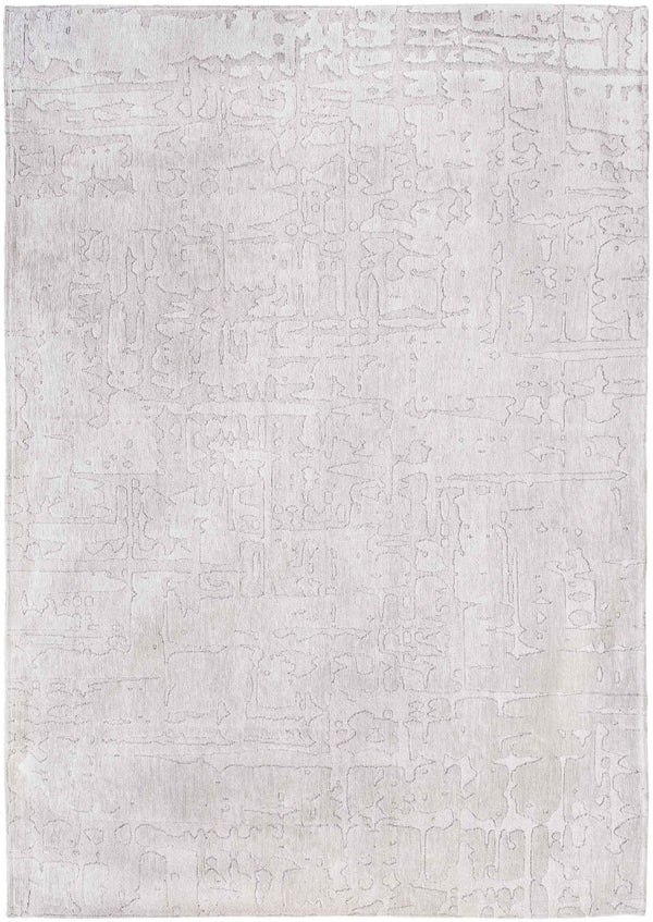 HomeRoots 3'' White Abstract Non-Skid Area Rug - Modern Design for Entryways, Durable Machine-Woven Style 3' X 5' 548665