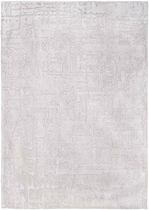 Homeroots 7' X 9' White Abstract Non Skid Area Rug  100% Pet 548668
