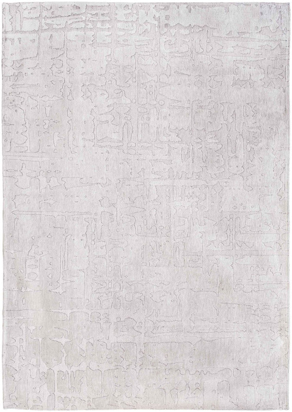 HomeRoots 9' X 13' White Abstract Non-Skid Area Rug - Modern Elegance with Reliable Safety for Your Home Decor 548670