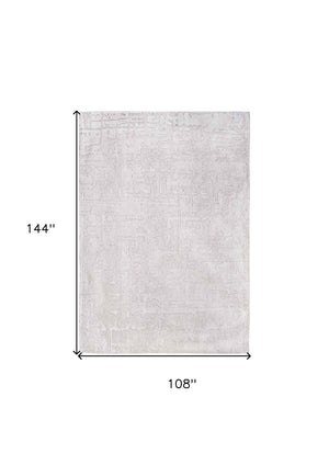 HomeRoots 9' X 13' White Abstract Non-Skid Area Rug - Modern Elegance with Reliable Safety for Your Home Decor 548670