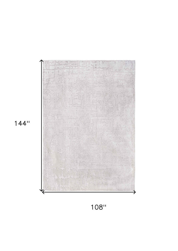 HomeRoots 9' X 13' White Abstract Non-Skid Area Rug - Modern Elegance with Reliable Safety for Your Home Decor 548670