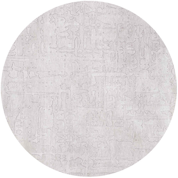 Homeroots 5' White Round Abstract Non Skid Area Rug  100% Pet 548672
