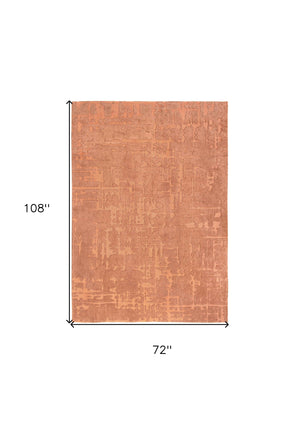 Homeroots 7' X 9' Orange Abstract Non Skid Area Rug  100% Pet 548676