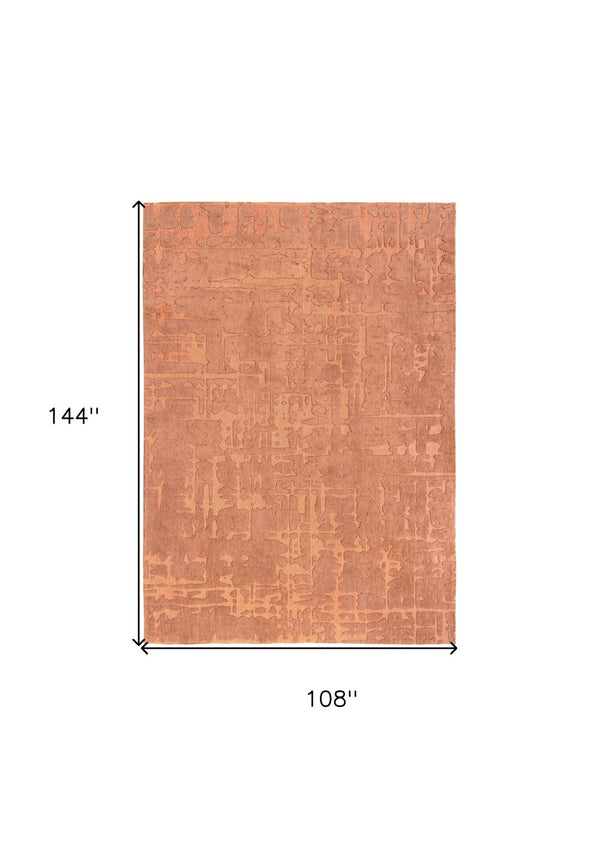 HomeRoots 9' X 13' Orange Abstract Non-Skid Area Rug - Vibrant Contemporary Design for High-Traffic Spaces 548678