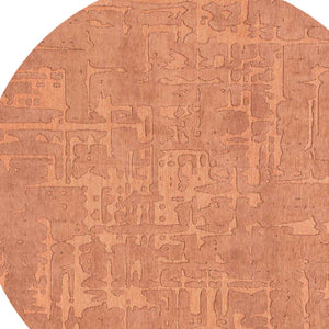 Homeroots 5' Orange Round Abstract Non Skid Area Rug  100% Pet 548680