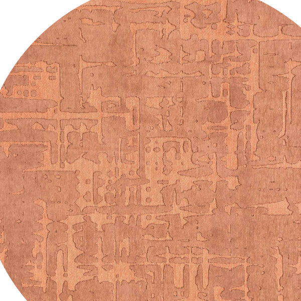 Homeroots 5' Orange Round Abstract Non Skid Area Rug  100% Pet 548680