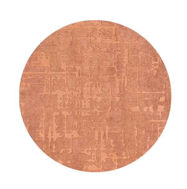 Homeroots 5' Orange Round Abstract Non Skid Area Rug  100% Pet 548680