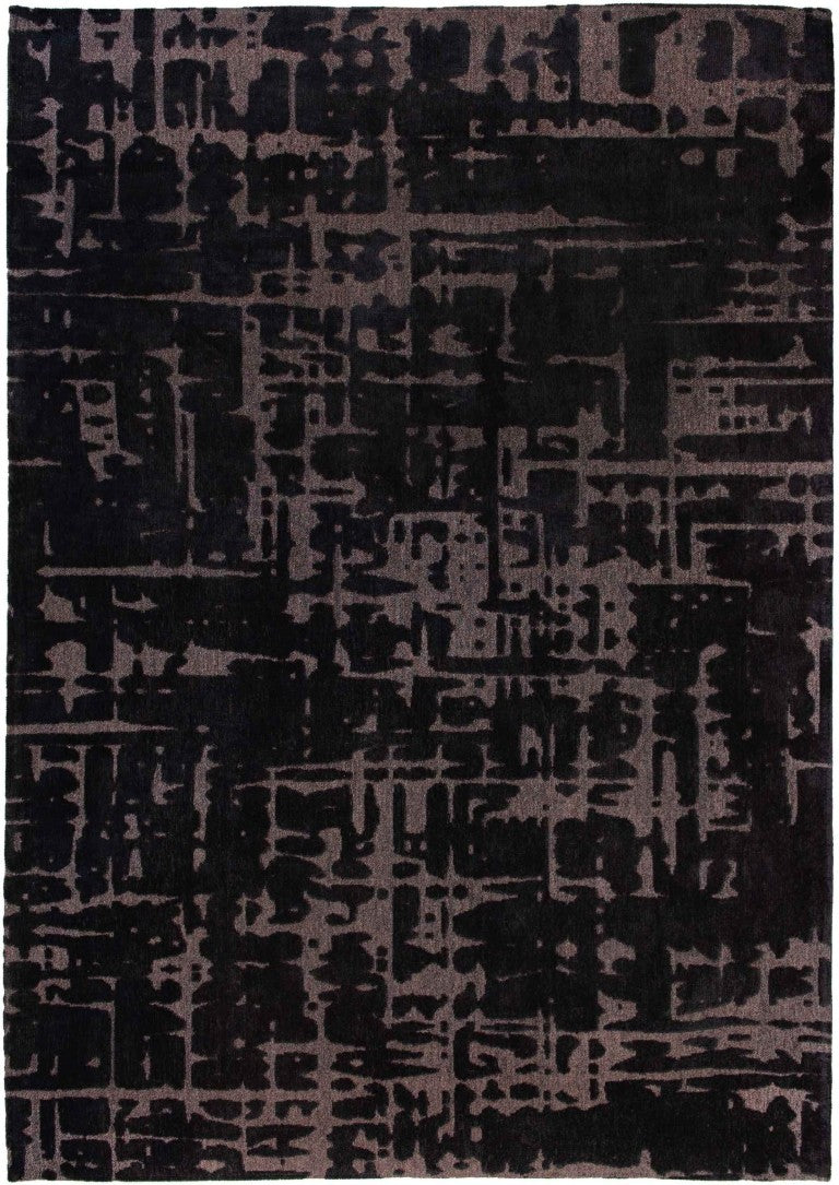 HomeRoots Round Abstract Washable Area Rug Recycled Pet Fibers Non-slip Low Pile Modern Accent Decor 8' 548687