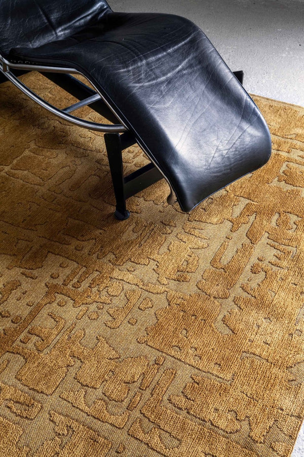 HomeRoots 9' X 13' Yellow Abstract Non-Skid Area Rug – Modern Artistry for High-Traffic Spaces & Easy Care 548694
