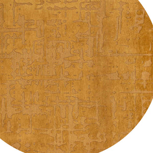 Homeroots 8' Yellow Round Abstract Non Skid Area Rug  100% Pet 548695