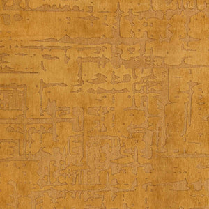 Homeroots 8' Yellow Round Abstract Non Skid Area Rug  100% Pet 548695