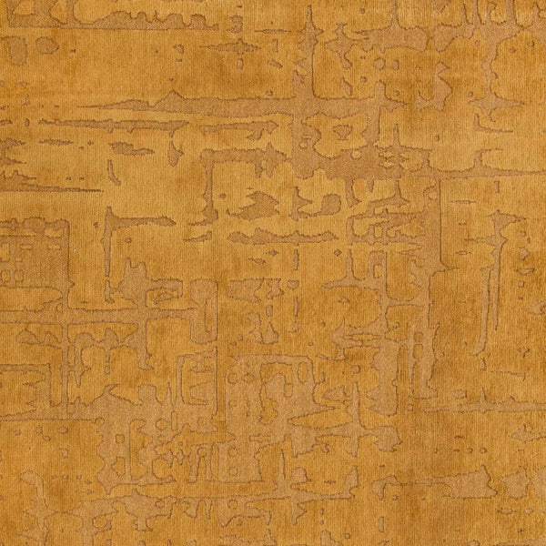 Homeroots 8' Yellow Round Abstract Non Skid Area Rug  100% Pet 548695