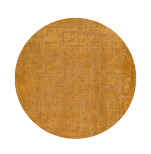 Homeroots 8' Yellow Round Abstract Non Skid Area Rug  100% Pet 548695