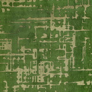 Homeroots 5' X 7' Green Abstract Non Skid Area Rug  100% Pet 548698