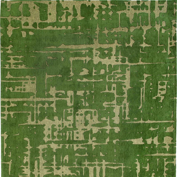 Homeroots 5' X 7' Green Abstract Non Skid Area Rug  100% Pet 548698