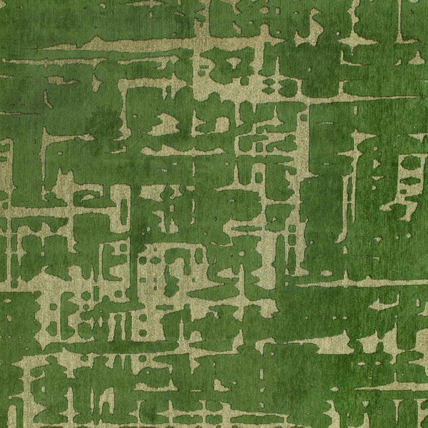 HomeRoots 9' Green Abstract Non-Skid Area Rug - Stylish, Durable, and Easy to Clean for Any High-Traffic Space 548702