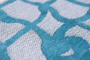 Homeroots 5' X 7' Blue And Gray Abstract Non Skid Area Rug  100% Pet 548706