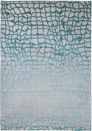 Homeroots 5' X 7' Blue And Gray Abstract Non Skid Area Rug  100% Pet 548706