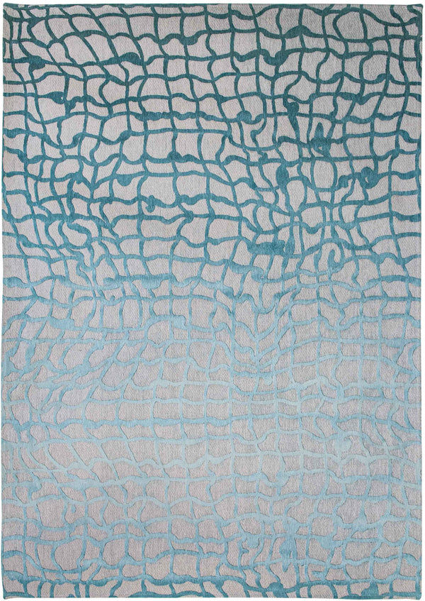 Homeroots 5' X 7' Blue And Gray Abstract Non Skid Area Rug  100% Pet 548706