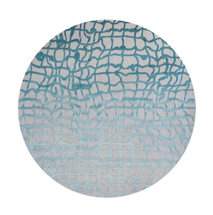 Homeroots 8' Blue And Gray Round Abstract Non Skid Area Rug  100% Pet 548711