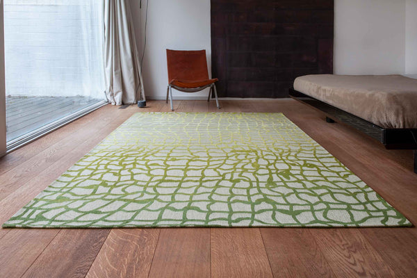 Homeroots 5' X 7' Gray And Green Abstract Non Skid Area Rug  100% Pet 548714