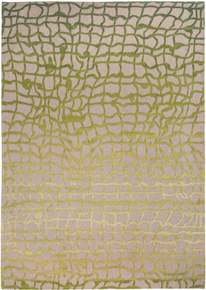 Homeroots 7' X 9' Gray And Green Abstract Non Skid Area Rug  100% Pet 548716