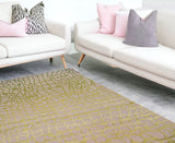 Gray and Green Abstract Non-Skid Area Rug - 8' x 11' for a Stylish, Cozy Living Space