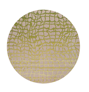 Homeroots 5' Gray And Green Round Abstract Non Skid Area Rug  100% Pet 548720